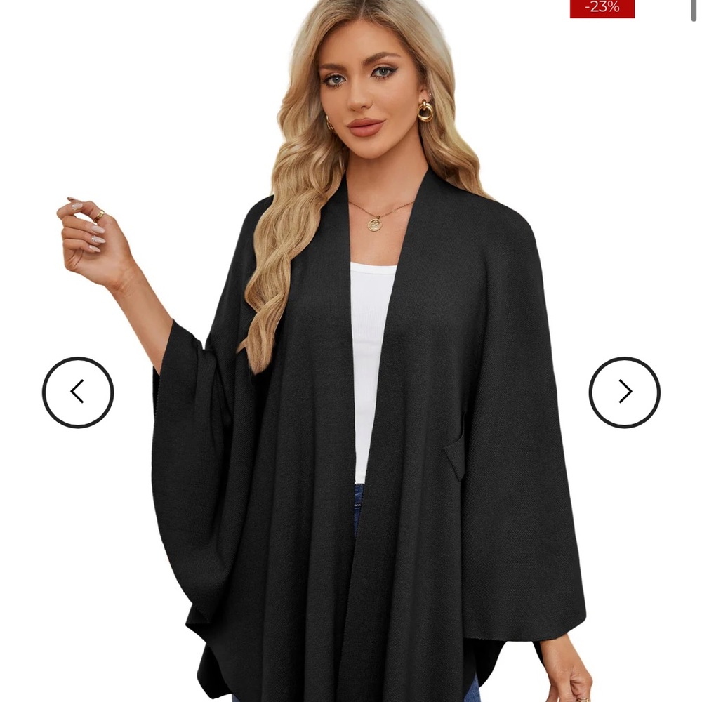 PULI Women's Shawl Wraps Soft Open Front Poncho Sweater for Spring Fall Winter